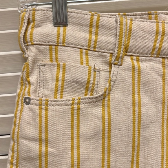 🎉HP🎉. 19. Anthropologie Pilcro High Rise Denim Shorts /Mustard & Cream Stripes - Picture 5 of 16